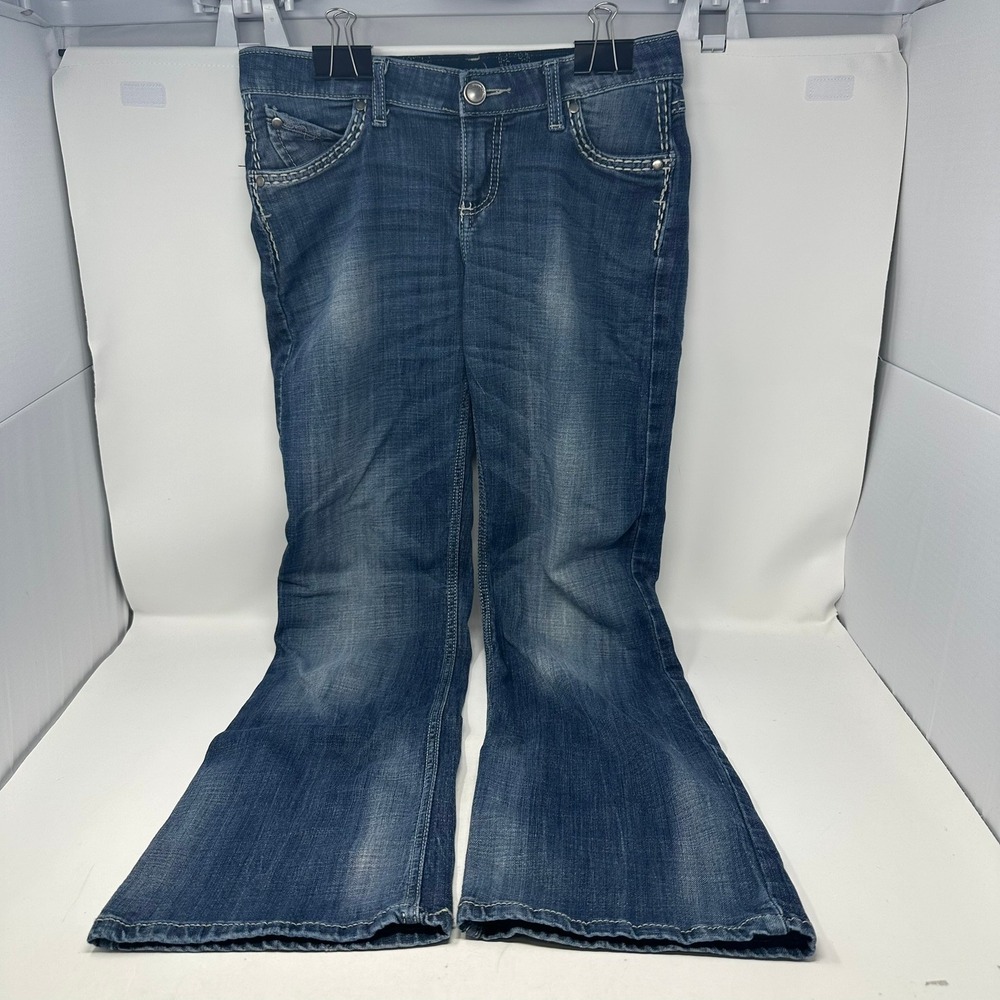 Wrangler Jeans Junior 3/4x32 Blue Rock 47 Bootcut Heavy Stitch WRS40GW Denim